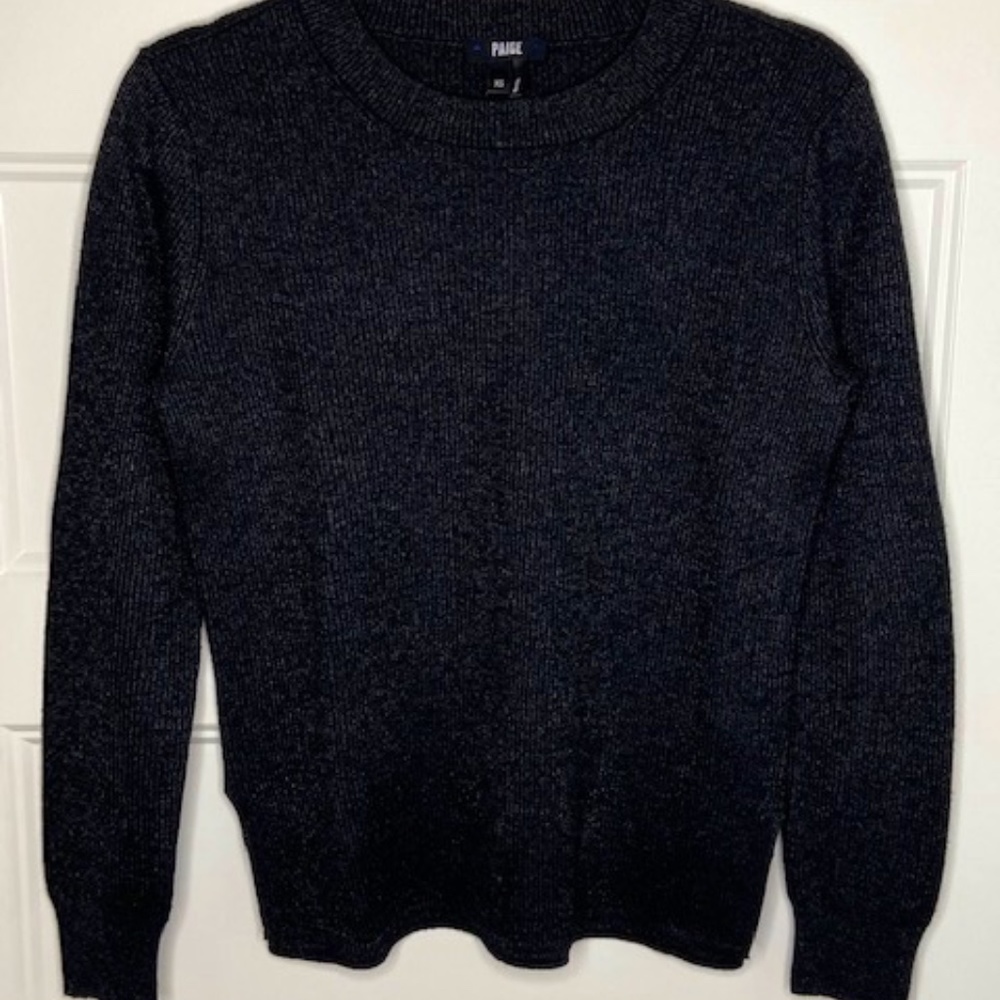 PAIGE Charcoal Metallic / Black sweater size XS